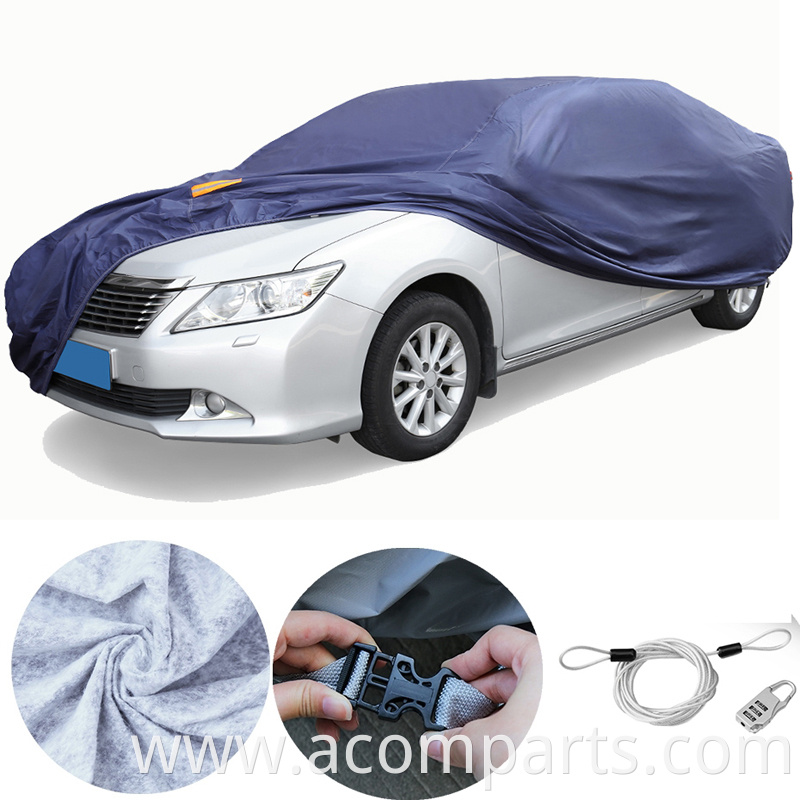 New arrival semi-automatic sunproof windshield silver cotton lining oxford foldable car cover